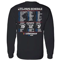 Men's Hendrick Motorsports Team Collection Black Kyle Larson 2025 NASCAR Cup Series Schedule Long Sleeve T-Shirt