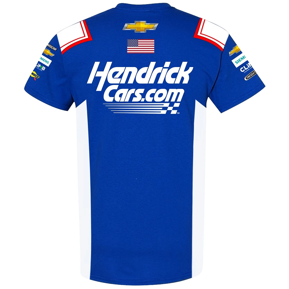 Hendrick Motorsports Team Collection pour hommes Bleu/Blanc Kyle Larson HendrickCars.com T-shirt uniforme