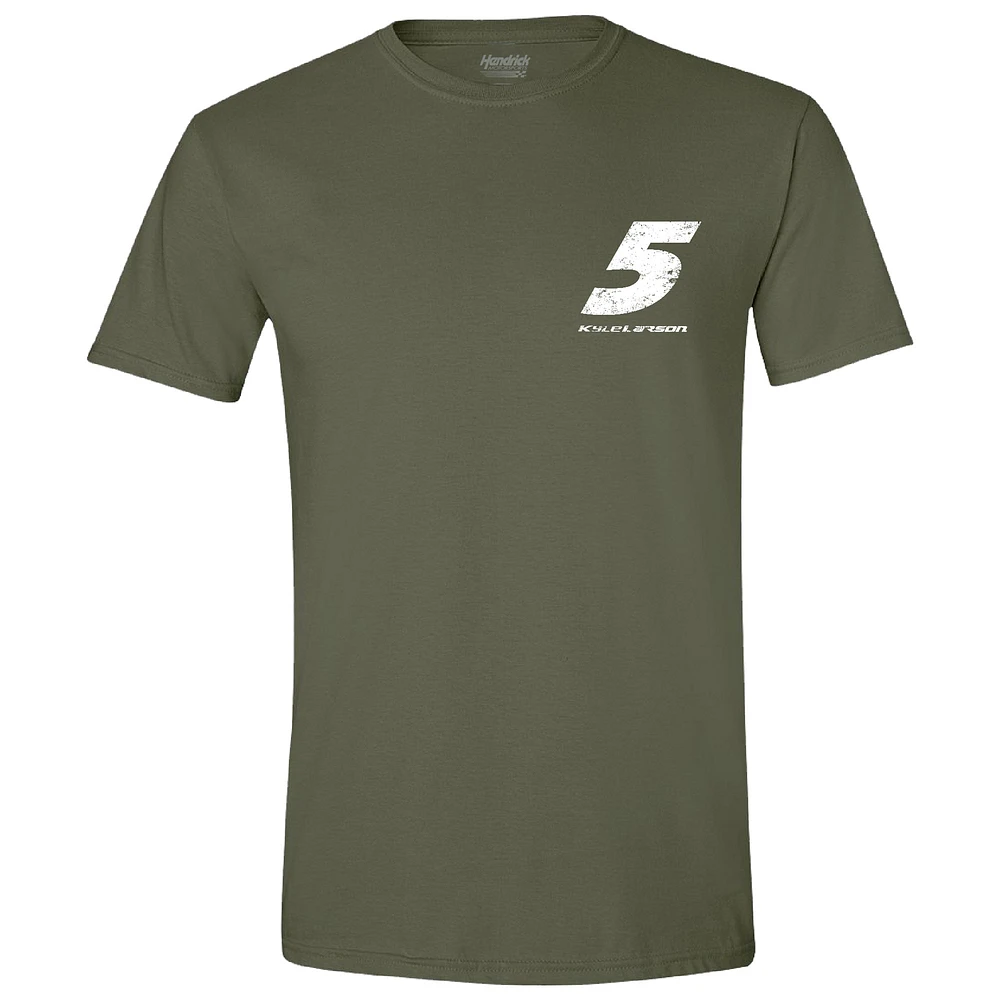 Men's Hendrick Motorsports Team Collection Green Kyle Larson Flag T-Shirt