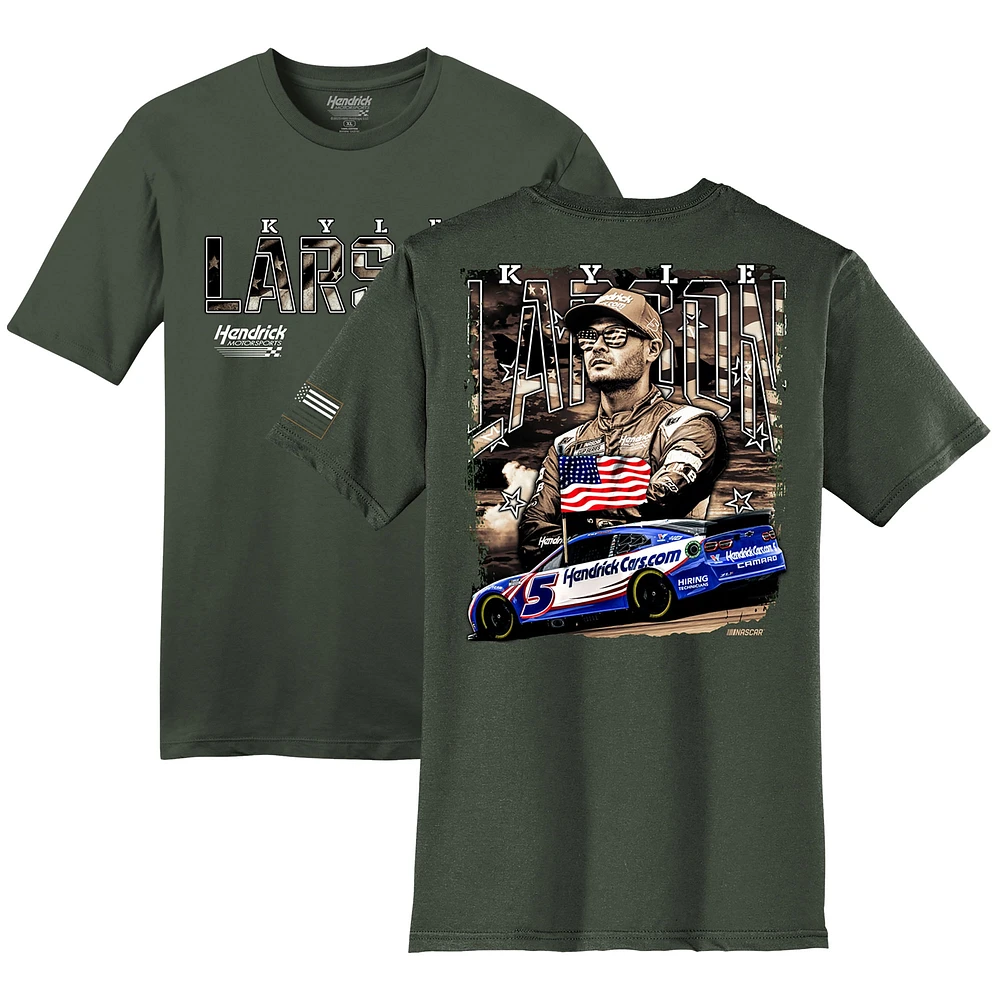 Men's Hendrick Motorsports Team Collection  Green Kyle Larson Military T-Shirt