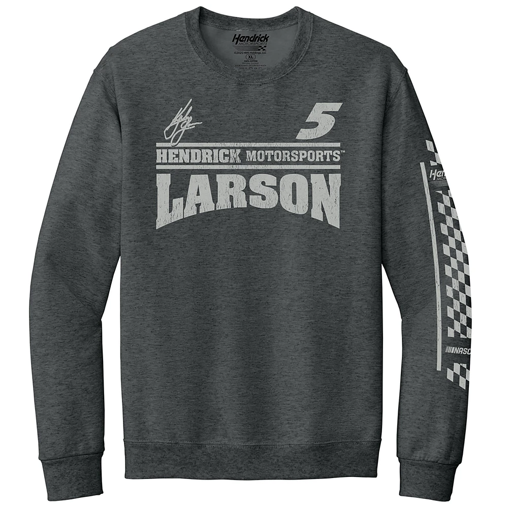 Sweat-shirt d'équipe Kyle Larson de la collection Hendrick Motorsports pour homme, anthracite chiné