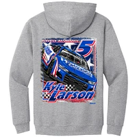 Men's Hendrick Motorsports Team Collection Heather Gray Kyle Larson HendrickCars.com Pullover Hoodie