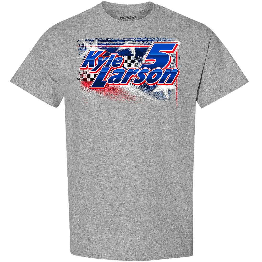 Men's Hendrick Motorsports Team Collection Heather Gray Kyle Larson HendrickCars.com T-Shirt