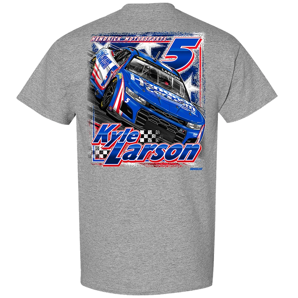 T-shirt gris chiné Kyle Larson HendrickCars.com pour homme de la collection Hendrick Motorsports Team