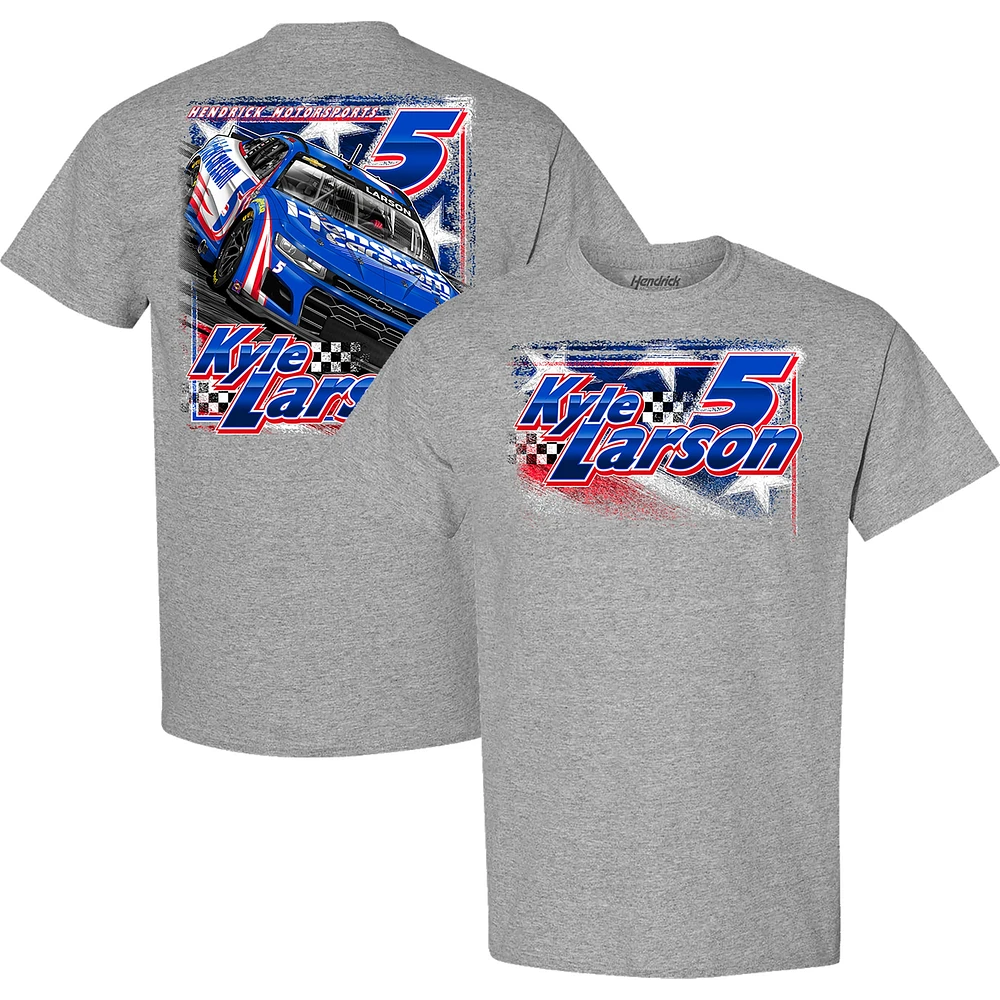 Men's Hendrick Motorsports Team Collection Heather Gray Kyle Larson HendrickCars.com T-Shirt