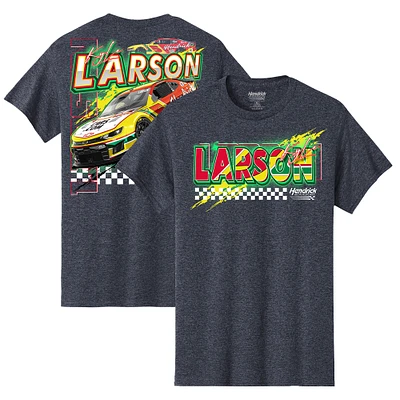 Hendrick Motorsports Team Collection Heather Navy Kyle Larson T-shirt à peinture néon pour hommes