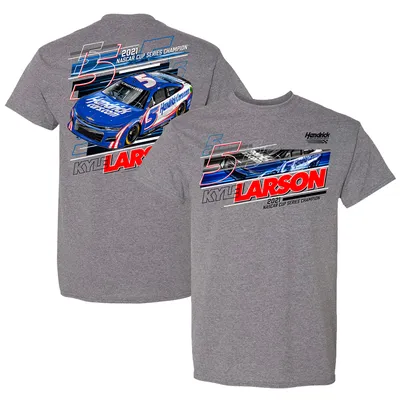 Kyle Larson Hendrick Motorsports Team Collection 2021 NASCAR Cup Series Champion Car T-Shirt - Heathered Gray