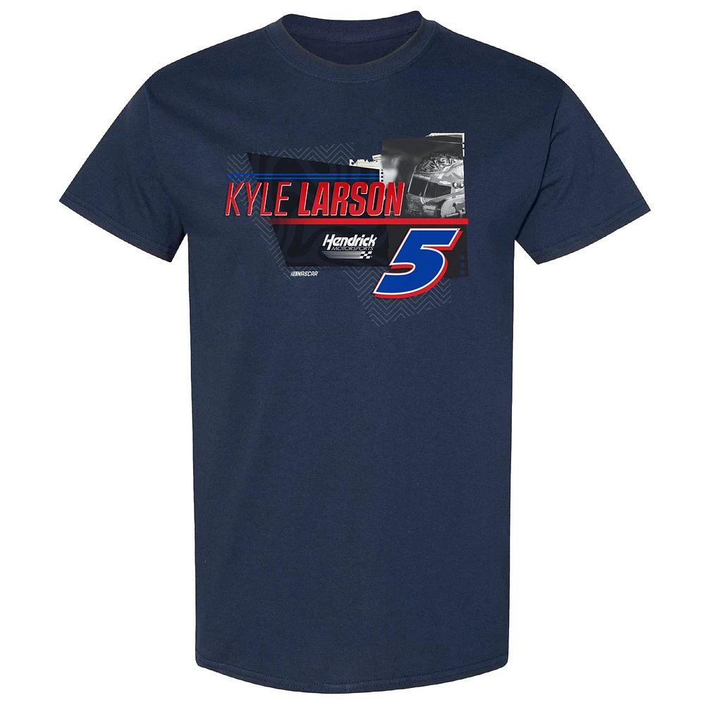 Men's Hendrick Motorsports Team Collection Navy Kyle Larson HendrickCars.com Car T-Shirt