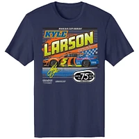 Men's Hendrick Motorsports Team Collection Navy Kyle Larson HendrickCars.com Darlington Throwback Car T-Shirt