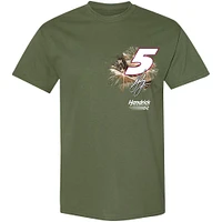 Men's Hendrick Motorsports Team Collection Olive Kyle Larson HendrickCars.com Military Car T-Shirt