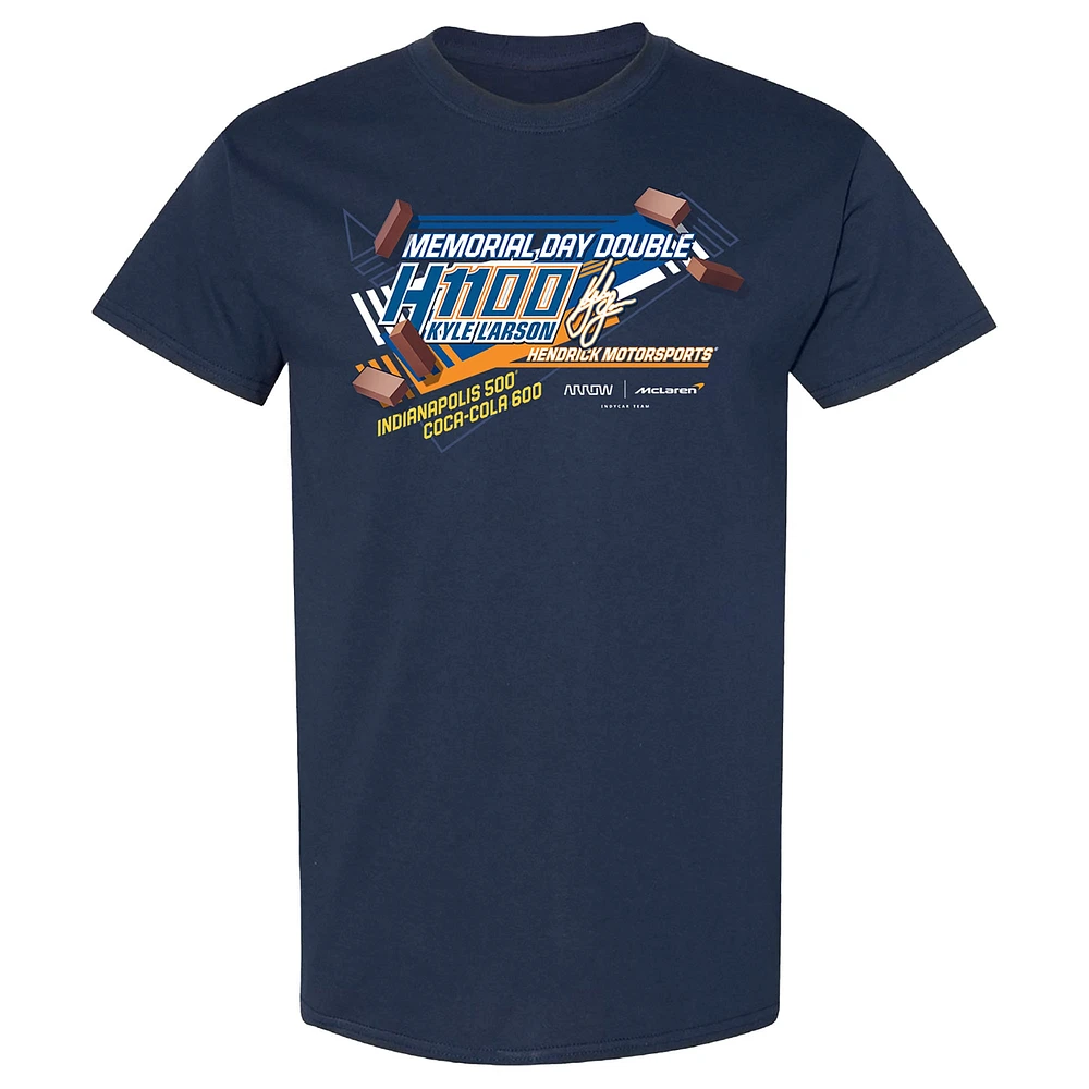 Men's Hendrick Motorsports Team Collection White Kyle Larson HendrickCars.com H1100 Car T-Shirt