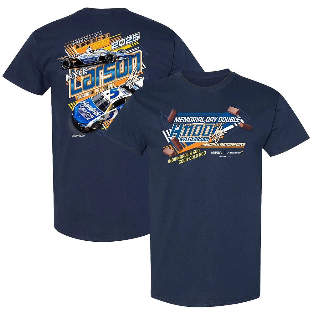 Men's Hendrick Motorsports Team Collection White Kyle Larson HendrickCars.com H1100 Car T-Shirt
