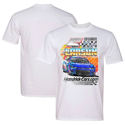 Men's Hendrick Motorsports Team Collection  White Kyle Larson Throwback Car Tri-Blend T-Shirt