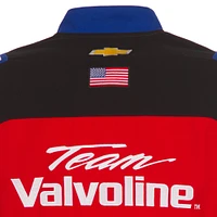 Men's JH Design Black/Red Kyle Larson Valvoline Full-Snap Twill Uniform Jacket