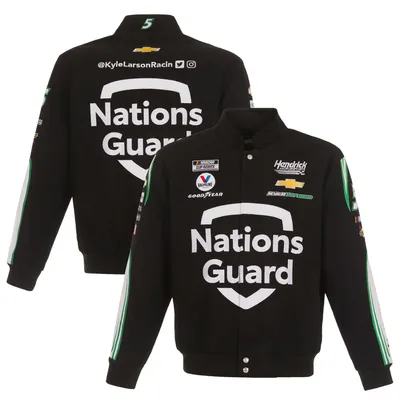 Kyle Larson JH Design Nations Guard Twill Uniform Full-Snap Jacket - Black