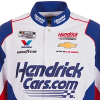 Men's JH Design Royal/White Kyle Larson HendrickCars.com Full-Snap Twill Uniform Jacket