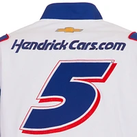Men's JH Design Royal/White Kyle Larson HendrickCars.com Full-Snap Twill Uniform Jacket