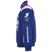 Veste à bouton-pression pour uniforme de pilote en sergé JH Design Royal Kyle Larson HendrickCars hommes