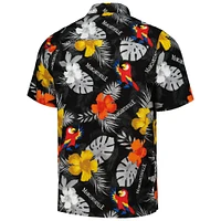 Men's Margaritaville Black Kyle Larson Island Life Floral Party Full-Button Shirt