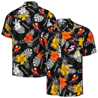 Chemise noire à boutons pour hommes Margaritaville Kyle Larson Island Life Floral Party