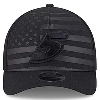 Men's New Era Black Kyle Larson American Flag 9FORTY M-Crown A-Frame Adjustable Hat