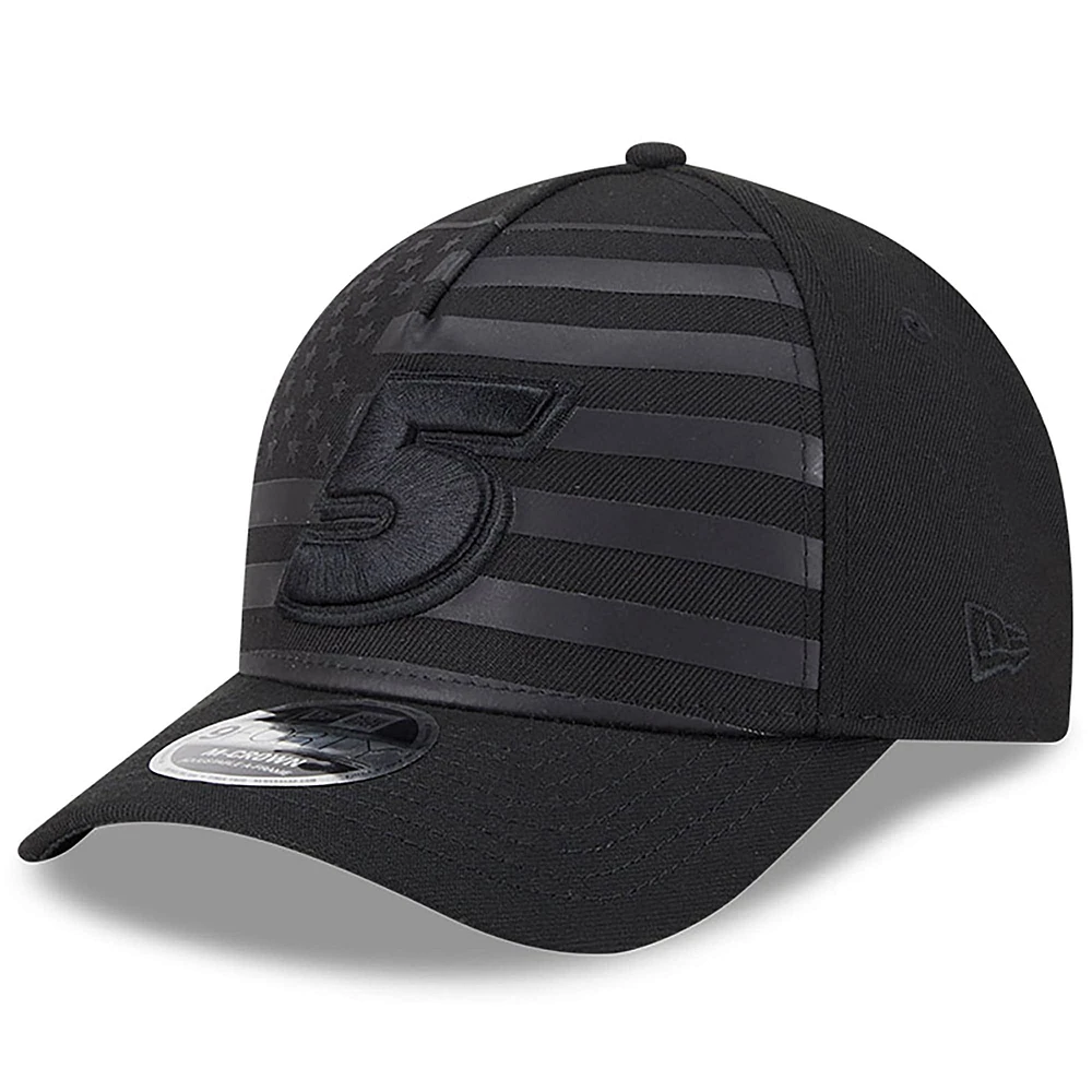 Men's New Era Black Kyle Larson American Flag 9FORTY M-Crown A-Frame Adjustable Hat