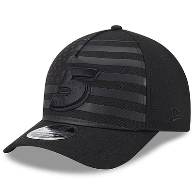 Men's New Era Black Kyle Larson American Flag 9FORTY M-Crown A-Frame Adjustable Hat