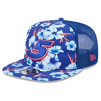 Casquette ajustable de golf Kyle Larson Adventure Pattern bleue New Era pour homme