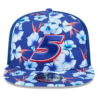 Casquette ajustable de golf Kyle Larson Adventure Pattern bleue New Era pour homme