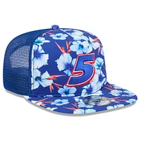 Casquette ajustable de golf Kyle Larson Adventure Pattern bleue New Era pour homme