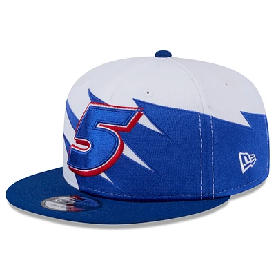 Casquette Snapback Kyle Larson Jagged 9FIFTY bleue New Era pour homme