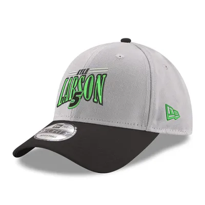 Casquette ajustable Kyle Larson 9FORTY avec nom et numéro New Era pour hommes, gris/noir