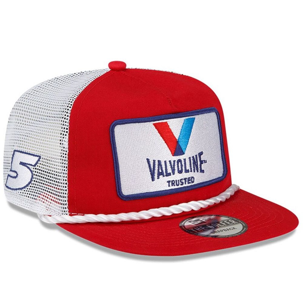 Men's New Era Red/White Kyle Larson Golfer Snapback Adjustable Hat