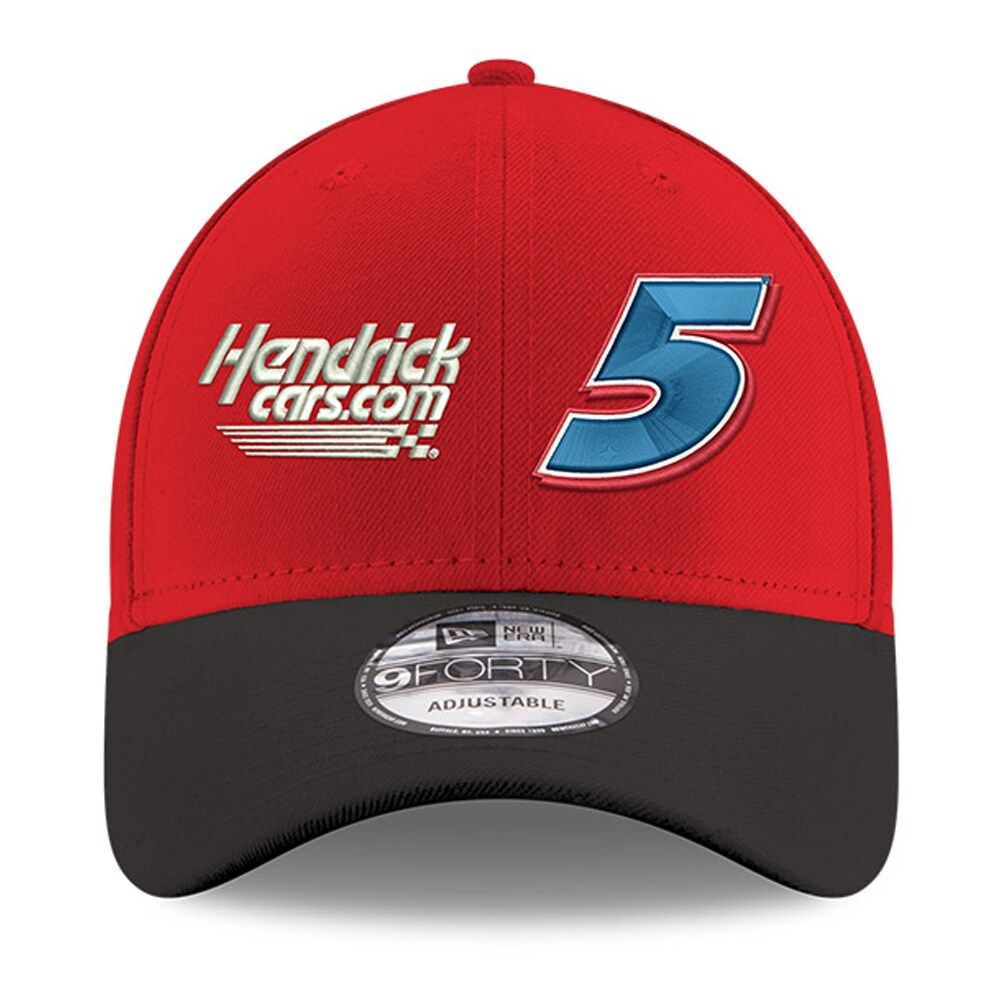 Men's New Era Scarlet/Black Kyle Larson Double Whammy 9FIFTY Snapback Adjustable Hat