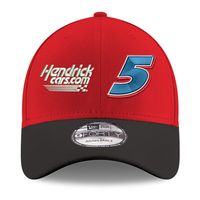 Men's New Era Scarlet/Black Kyle Larson Double Whammy 9FIFTY Snapback Adjustable Hat