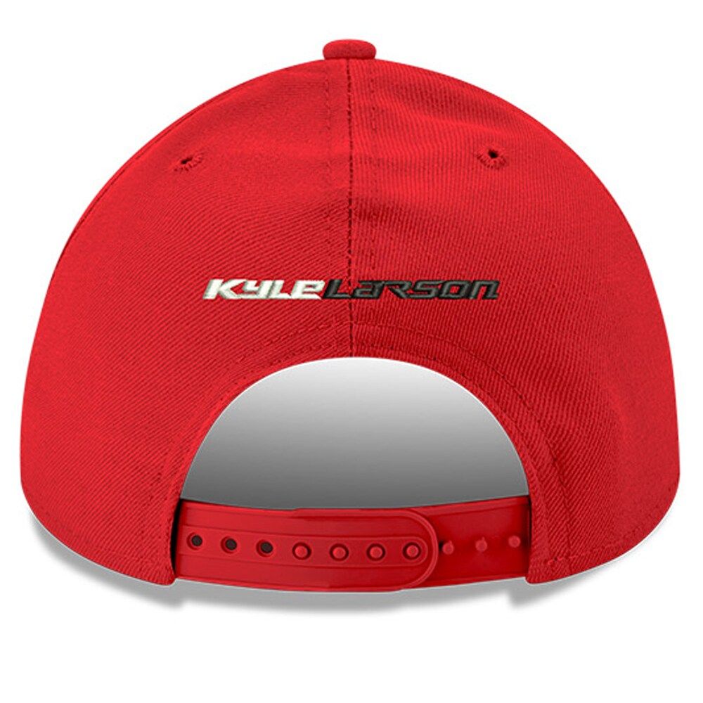 Men's New Era Scarlet/Black Kyle Larson Double Whammy 9FIFTY Snapback Adjustable Hat