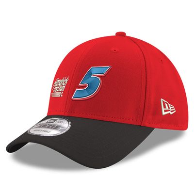 Men's New Era Scarlet/Black Kyle Larson Double Whammy 9FIFTY Snapback Adjustable Hat