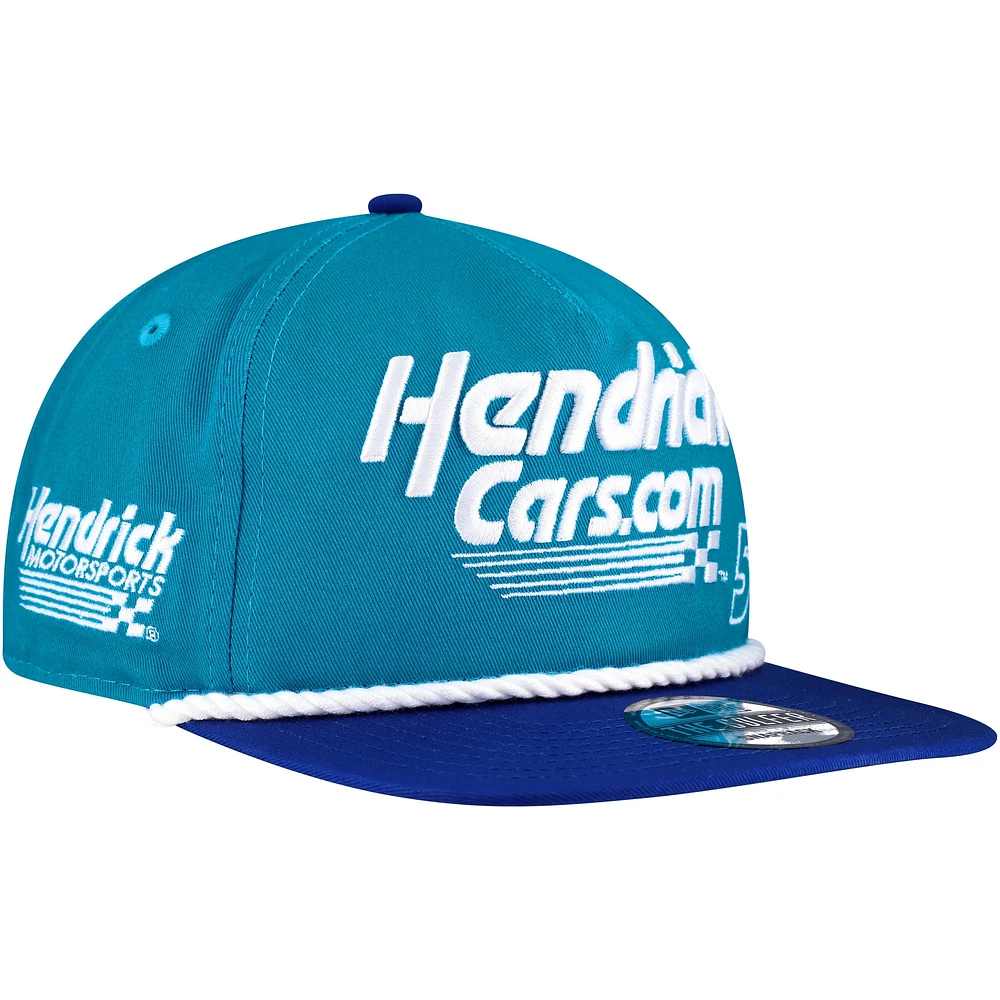 Casquette Snapback Kyle Larson HendrickCars.com Golfer pour homme New Era Teal/Royal