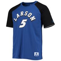 Men's Starter Blue/Black Kyle Larson The Catcher Raglan T-Shirt