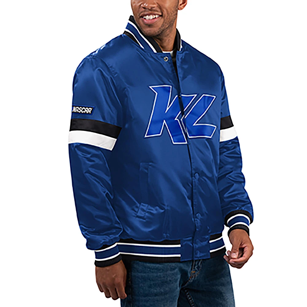 Men's Starter  Royal Kyle Larson Home Game Full-Snap Varsity Jacket