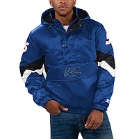 Veste à capuche demi-zip en satin Starter Royal Kyle Larson Home Team pour hommes