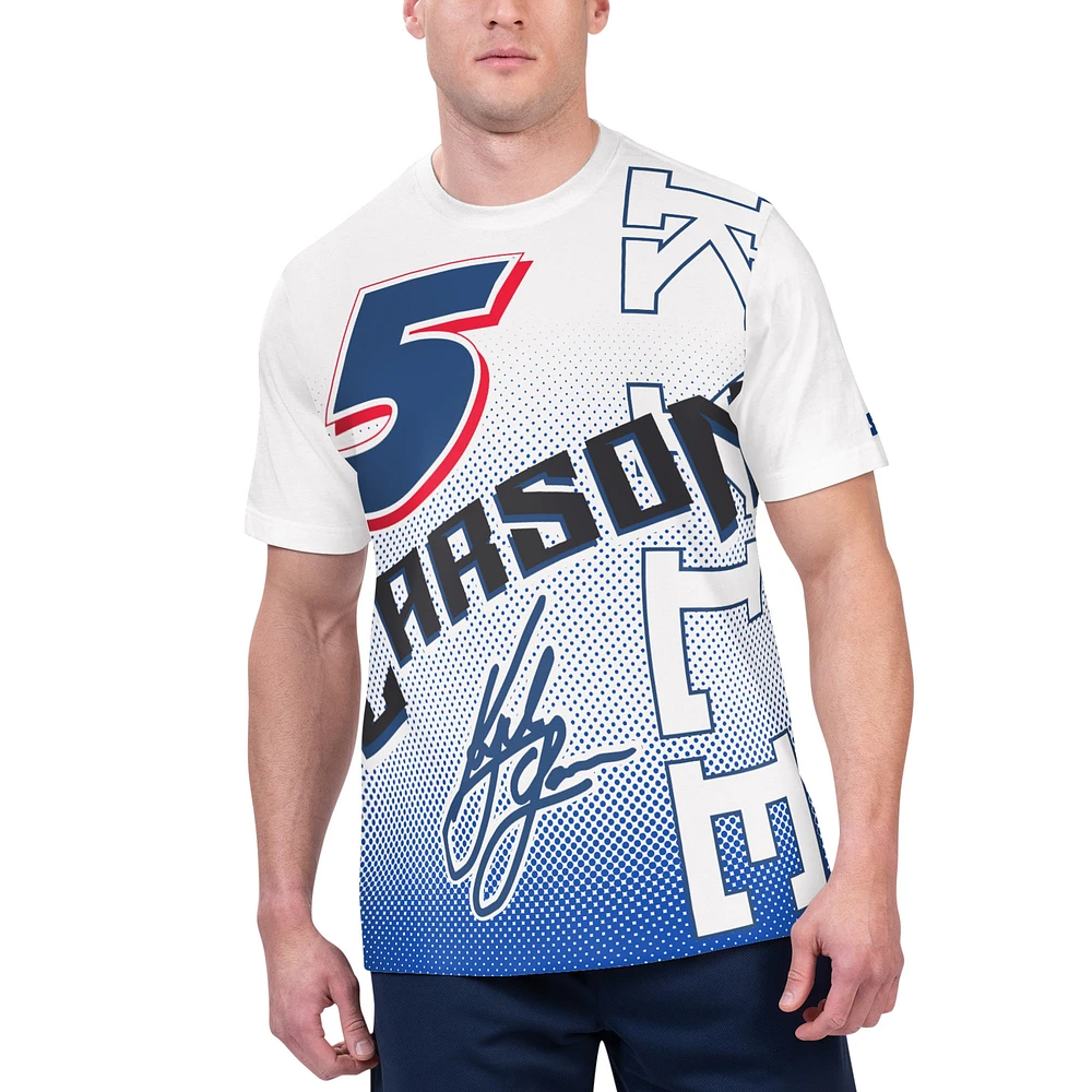 Men's Starter White Kyle Larson Extreme Lineman Graphic T-Shirt