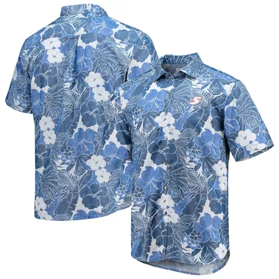 Kyle Larson Tommy Bahama Coconut Point Playa Flora Camp Button-Up Shirt - Blue
