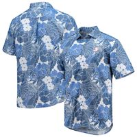 Men's Tommy Bahama Blue Kyle Larson Coconut Point Playa Flora Camp Button-Up Shirt