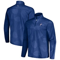 Veste à demi-zip Tommy Bahama bleue Kyle Larson Delray Frond IslandZone pour hommes