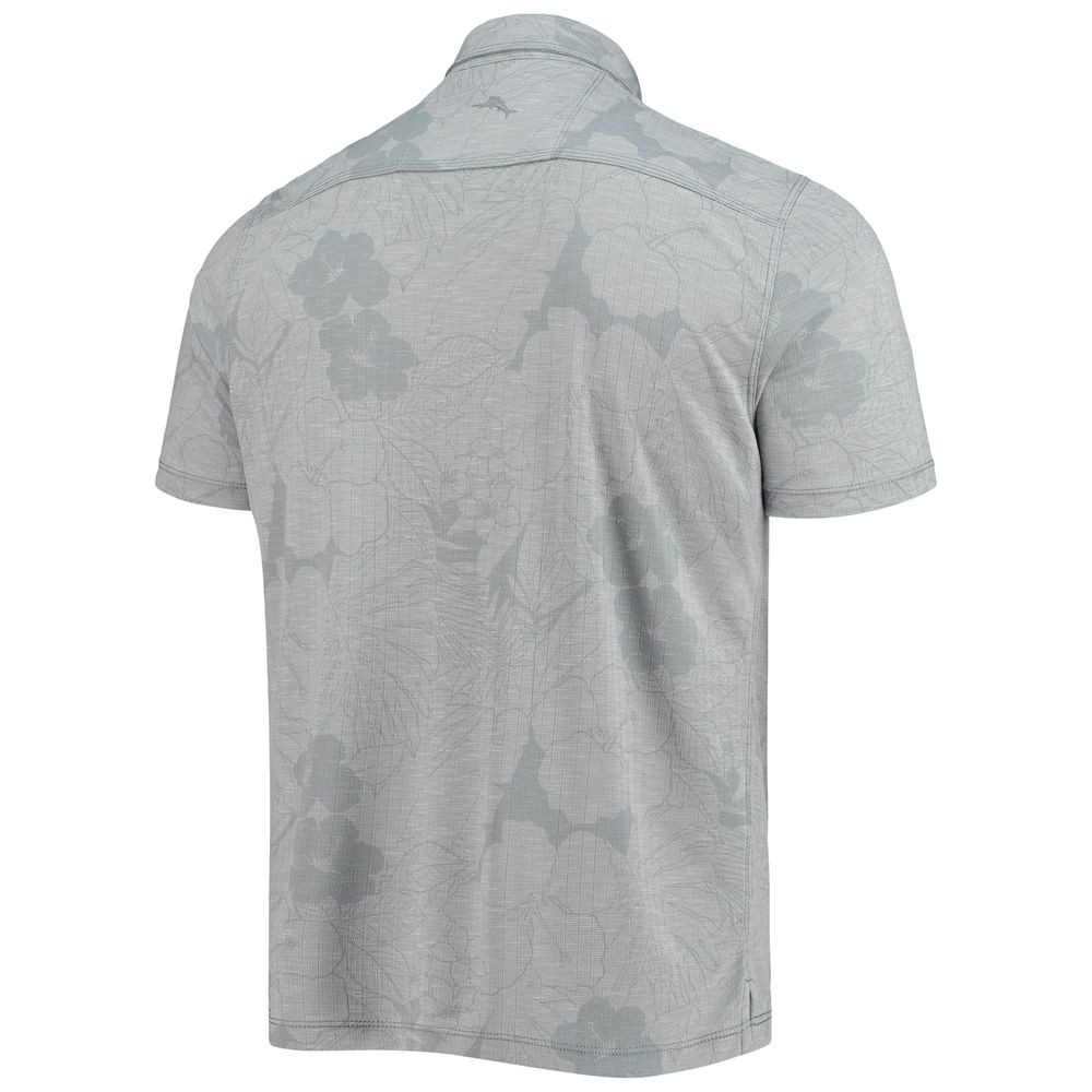 Men's Tommy Bahama Gray Kyle Larson Miramar Blooms Polo