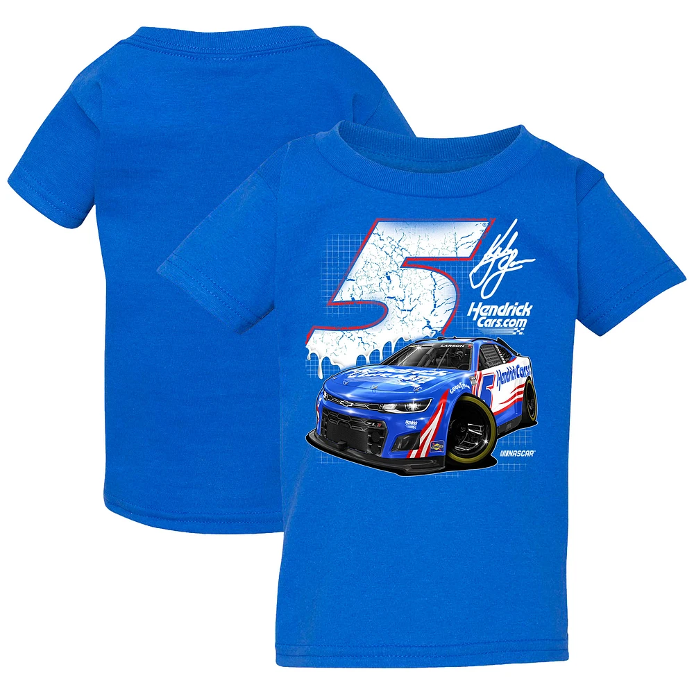 T-shirt de voiture Royal Kyle Larson la collection l'équipe Hendrick Motorsports pour tout-petits