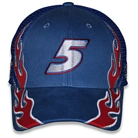 Casquette ajustable unisexe à damier bleu Kyle Larson HendrickCars.com Flame Trucker