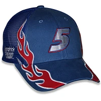Casquette ajustable unisexe à damier bleu Kyle Larson HendrickCars.com Flame Trucker