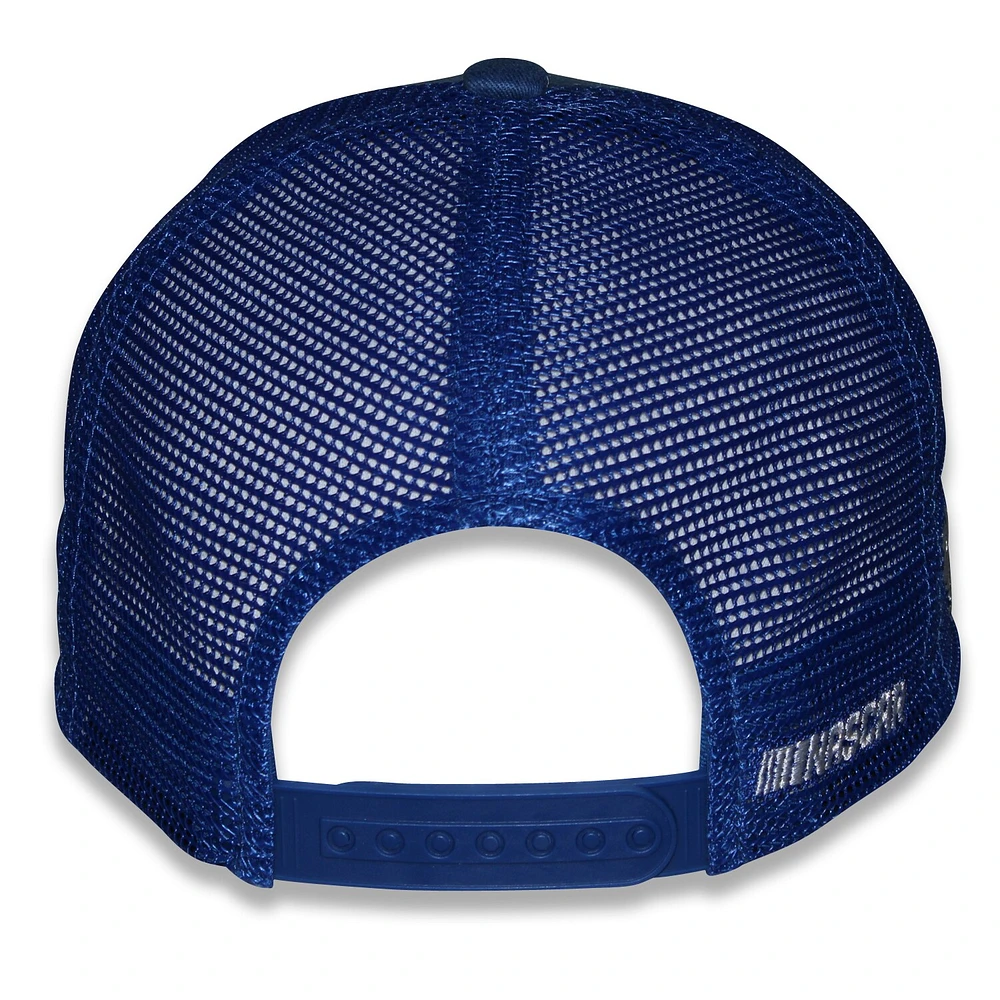 Casquette ajustable unisexe à damier bleu Kyle Larson HendrickCars.com Flame Trucker